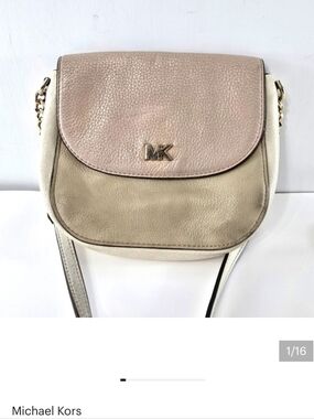Michael Kors Mott Half Dome Colorblock Pebble Leather Crossbody Bag Purse MK